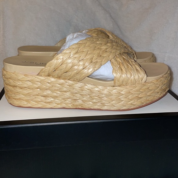 NWT J/SLIDES QUIVER Natural Raffia Sandal - Picture 9 of 15